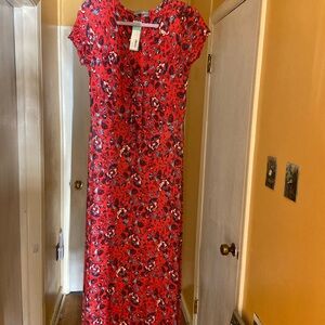 Loveaoella - Aleicia Knit Maxi Dress - Red Floral -LP